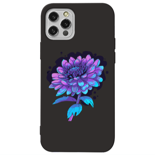 Apple iPhone 12 Pro Witch flower Black Colored Silicone TPU Θήκη