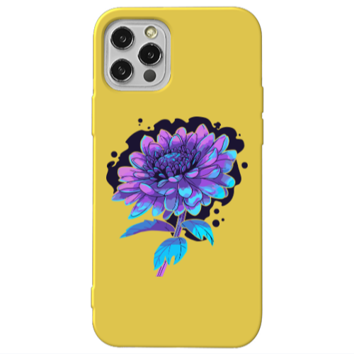 Apple iPhone 12 Pro Witch flower Yellow Colored Silicone TPU Θήκη