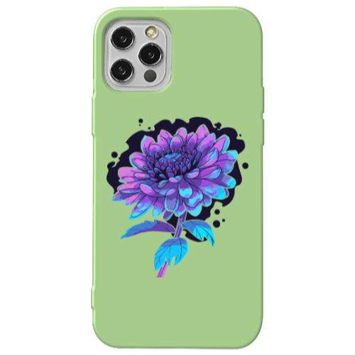 Apple iPhone 12 Pro Witch flower Light Green Colored Silicone TPU Θήκη