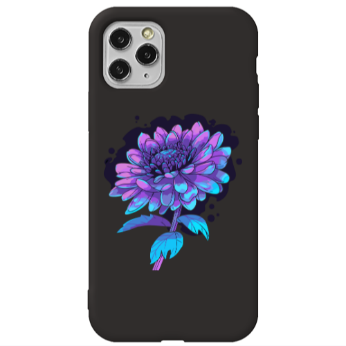 Apple iPhone 11 Pro Max Witch flower Black Colored Silicone TPU Θήκη