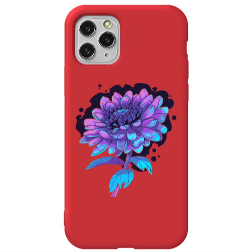 Apple iPhone 11 Pro Max Witch flower Red Colored Silicone TPU Θήκη