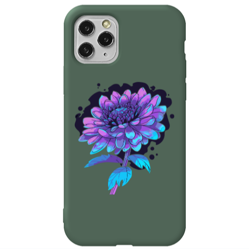 Apple iPhone 11 Pro Max Witch flower Dark Green Colored Silicone TPU Θήκη