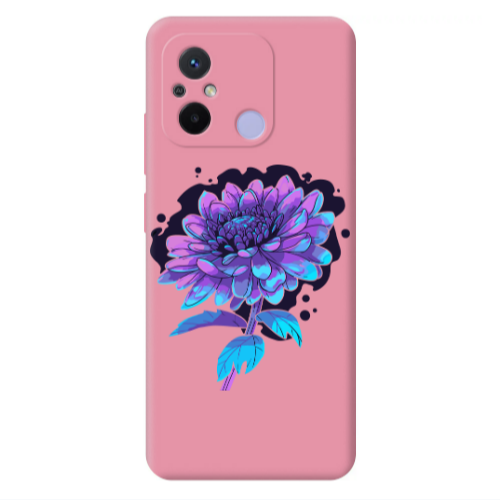 Xiaomi Redmi 12C Witch flower Pink Colored Silicone TPU Θήκη