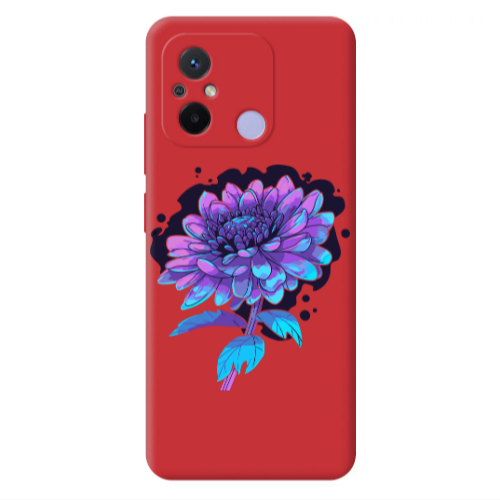 Xiaomi Redmi 12C Witch flower Red Colored Silicone TPU Θήκη