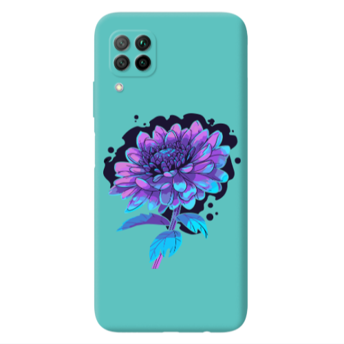 Huawei P40 Lite Witch flower Turquoise Colored Silicone TPU Θήκη