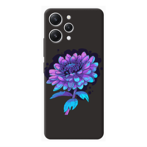 Xiaomi Redmi 12 Witch flower Black Colored Silicone TPU Θήκη