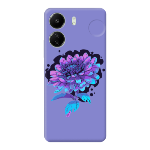 Xiaomi Redmi 13C Witch flower Purple Colored Silicone TPU Θήκη