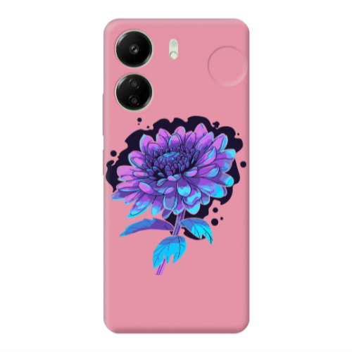 Xiaomi Redmi 13C Witch flower Pink Colored Silicone TPU Θήκη