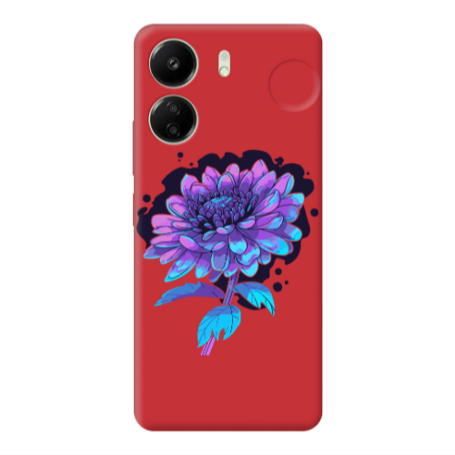 Xiaomi Redmi 13C Witch flower Red Colored Silicone TPU Θήκη