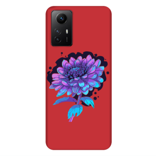 Xiaomi Redmi Note 12s Witch flower Red Colored Silicone TPU Θήκη