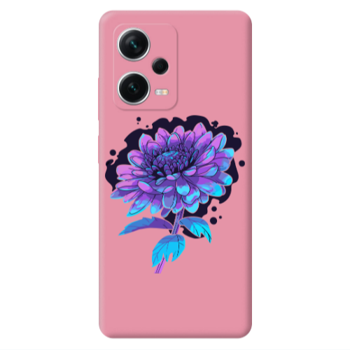 Xiaomi Poco X5 Witch flower Pink Colored Silicone TPU Θήκη