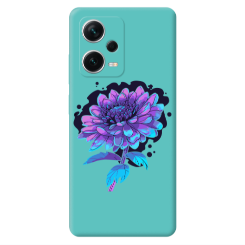 Xiaomi Poco X5 Witch flower Turquoise Colored Silicone TPU Θήκη