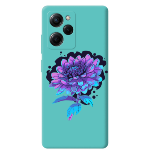 Xiaomi Poco X5 Pro Witch flower Turquoise Colored Silicone TPU Θήκη
