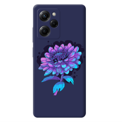 Xiaomi Poco X5 Pro Witch flower Dark blue Colored Silicone TPU Θήκη