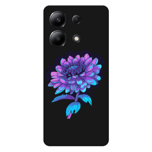 Xiaomi Redmi Note 13 4G Witch flower Black Colored Silicone TPU Θήκη