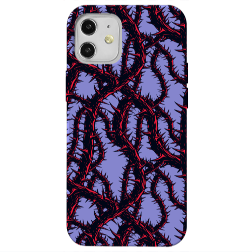 Apple iPhone 12 Prickly ivy Purple Colored Silicone TPU Θήκη