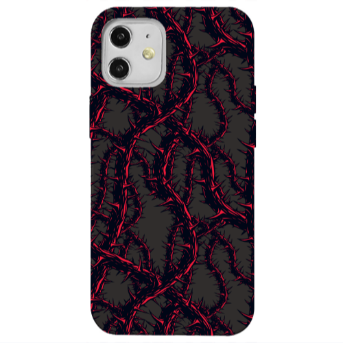 Apple iPhone 12 Prickly ivy Black Colored Silicone TPU Θήκη