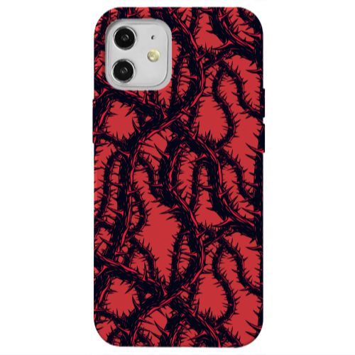 Apple iPhone 12 Prickly ivy Red Colored Silicone TPU Θήκη