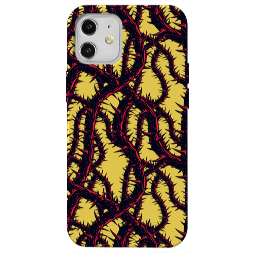 Apple iPhone 12 Prickly ivy Yellow Colored Silicone TPU Θήκη
