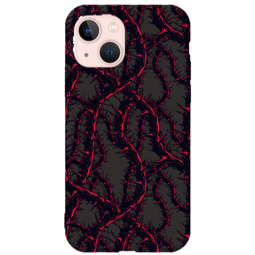 Apple iPhone 13 Prickly ivy Black Colored Silicone TPU Θήκη