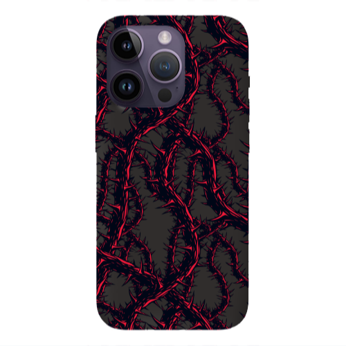 Apple iPhone 14 Pro  Prickly ivy Black Colored Silicone TPU Θήκη