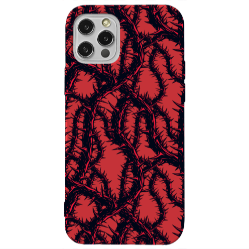 Apple iPhone 12 Pro Max Prickly ivy Red Colored Silicone TPU Θήκη