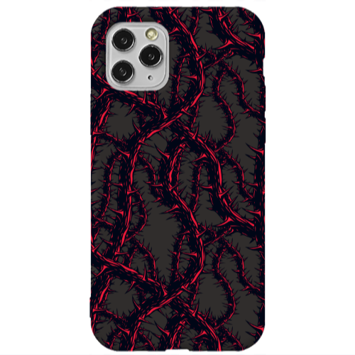 Apple iPhone 11 Pro Max Prickly ivy Black Colored Silicone TPU Θήκη