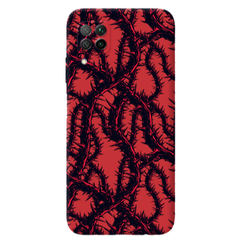 Huawei P40 Lite Prickly ivy Red Colored Silicone TPU Θήκη