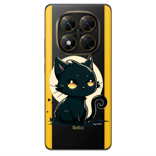Xiaomi Poco X7 Black Cat Transparent Silicone TPU Θήκη