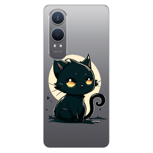 Oneplus Nord Ce 4 lite Black Cat Transparent Silicone TPU Θήκη