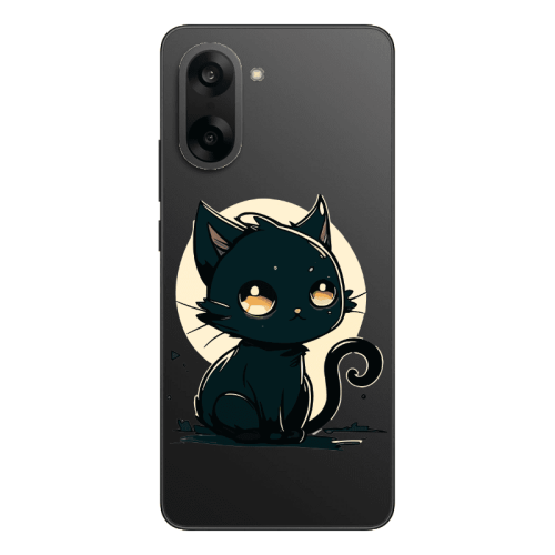 Oneplus Nord CE 5 Black Cat Transparent Silicone TPU Θήκη