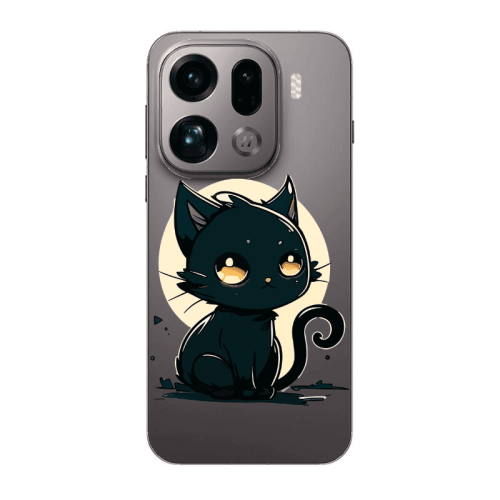 Oppo Find X9 Pro Black Cat Transparent Silicone TPU Θήκη