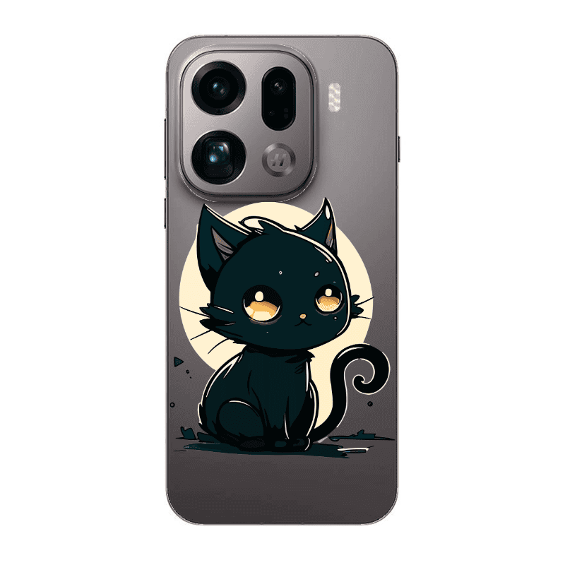 Oppo Find X9 Pro Black Cat Transparent Silicone TPU Θήκη