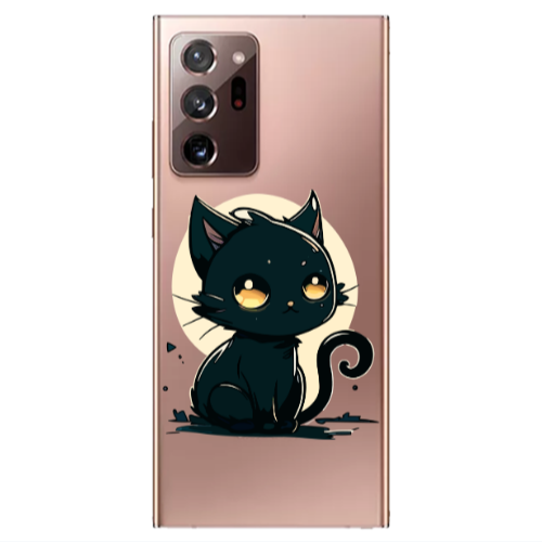 Samsung Note 20 Ultra Black Cat Transparent Silicone TPU Θήκη