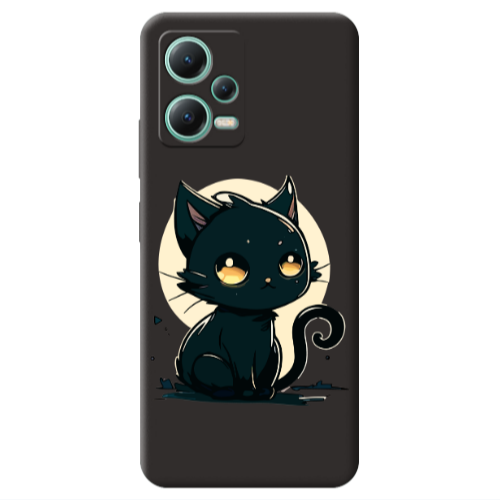 Xiaomi Redmi Note 12 Pro 5G Black Cat Black Colored Silicone TPU Θήκη