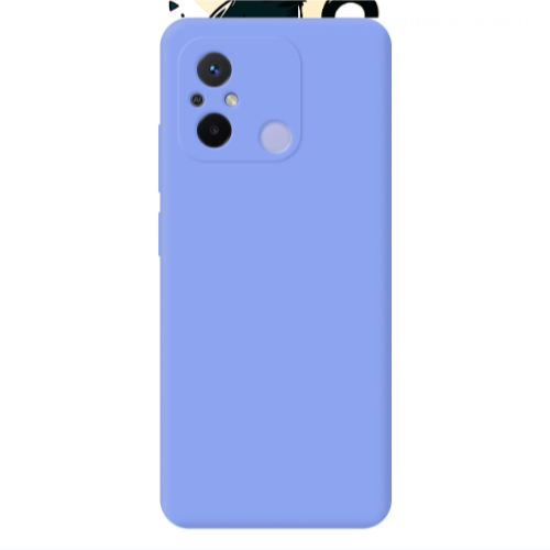 Xiaomi Redmi 12C Black Cat Light Purple Colored Silicone TPU Θήκη