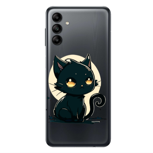 Samsung A13 5G Black Cat Transparent Silicone TPU Θήκη