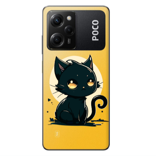 Xiaomi Poco X5 Pro Black Cat Transparent Silicone TPU Θήκη