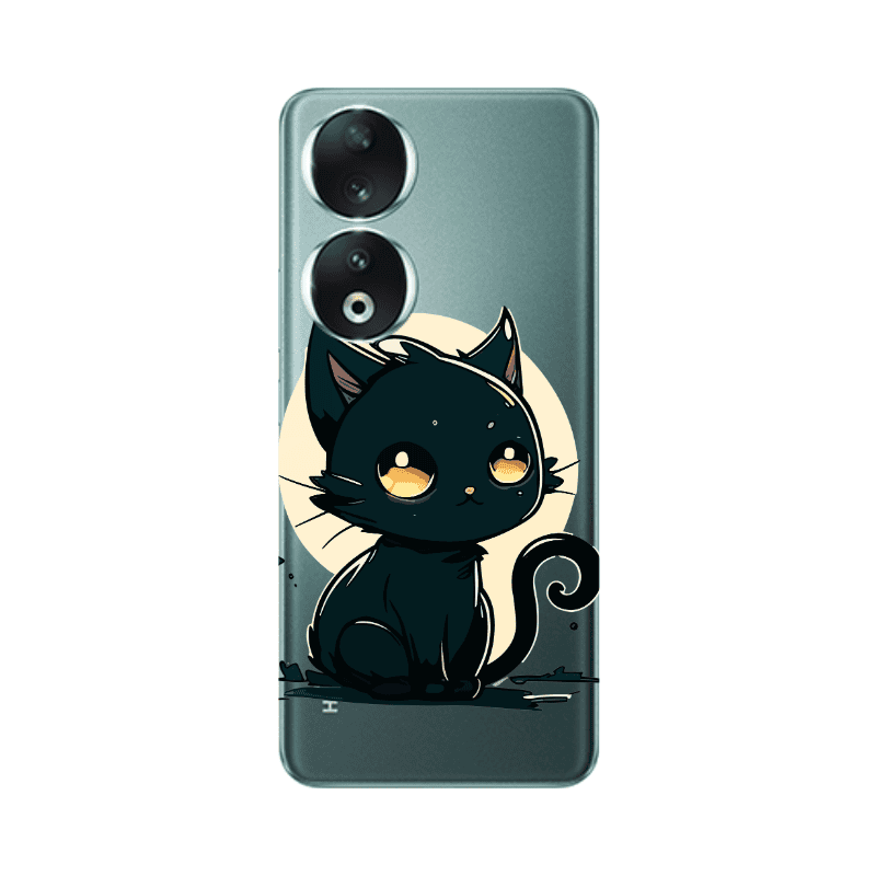 Honor 90 5G Black Cat Transparent Silicone TPU Θήκη