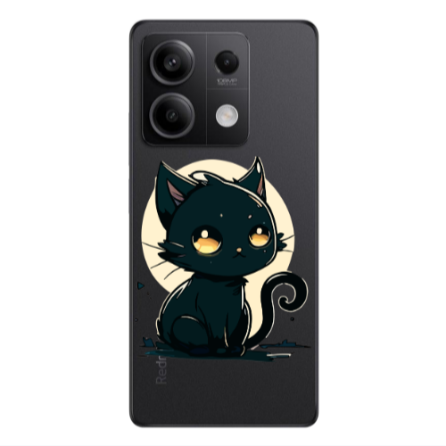 Xiaomi Redmi Note 13Pro 5G Black Cat Transparent Silicone TPU Θήκη