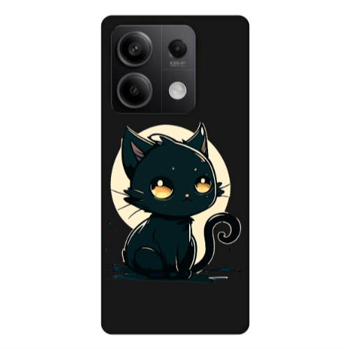Xiaomi Redmi Note 13Pro 5G Black Cat Black Colored Silicone TPU Θήκη