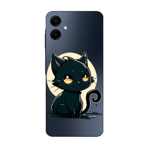 Samsung A06 Black Cat Transparent Silicone TPU Θήκη