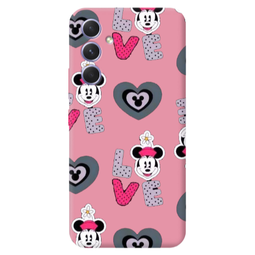 Samsung A56 Minnie Pink Colored Silicone TPU Θήκη