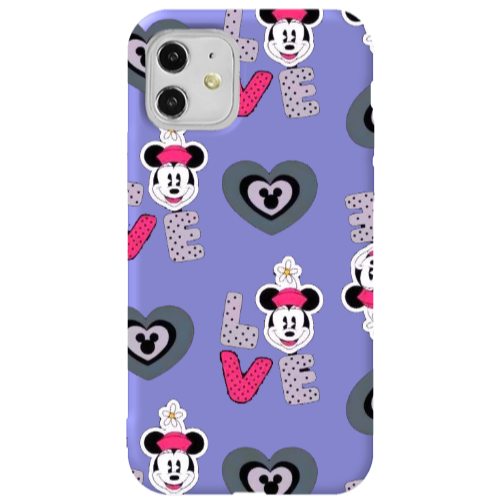 Apple iPhone 11  Minnie Purple Colored Silicone TPU Θήκη