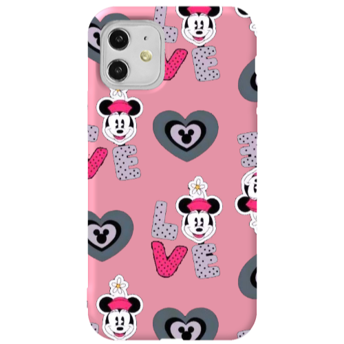 Apple iPhone 11  Minnie Pink Colored Silicone TPU Θήκη