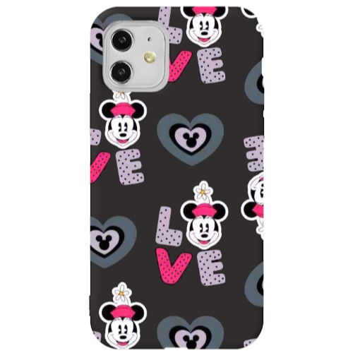 Apple iPhone 11  Minnie Black Colored Silicone TPU Θήκη