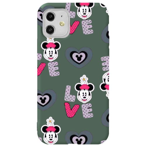 Apple iPhone 11  Minnie Dark Green Colored Silicone TPU Θήκη