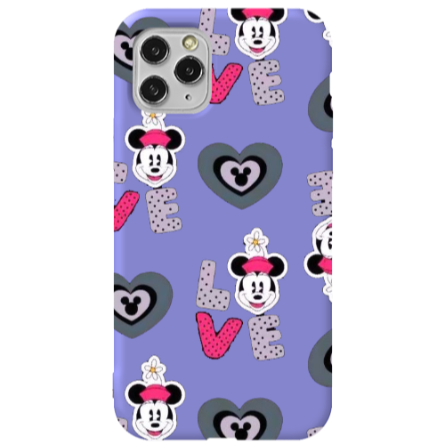 Apple iPhone 11 Pro Minnie Purple Colored Silicone TPU Θήκη