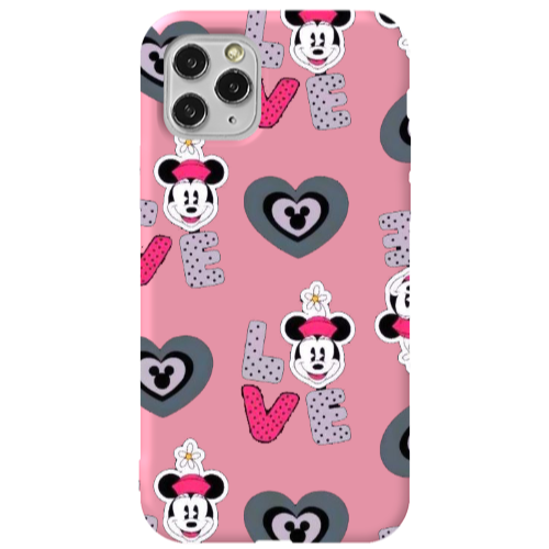 Apple iPhone 11 Pro Minnie Pink Colored Silicone TPU Θήκη