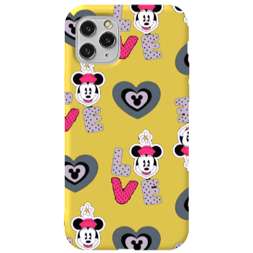 Apple iPhone 11 Pro Minnie Yellow Colored Silicone TPU Θήκη